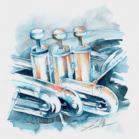 Euphonium Valves in Aqua Green