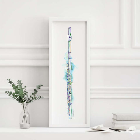 Flute with decorative elements on a white background