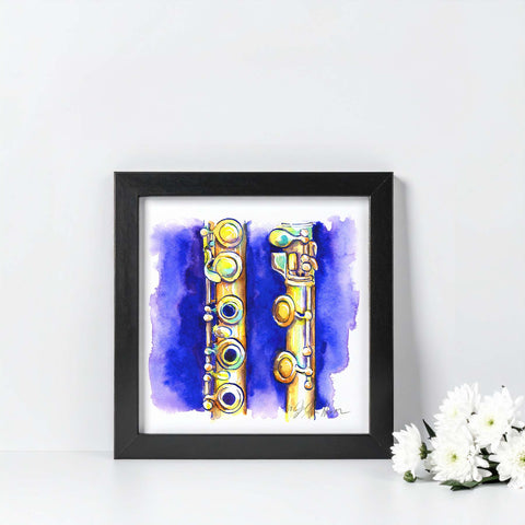 framed painting of a flute