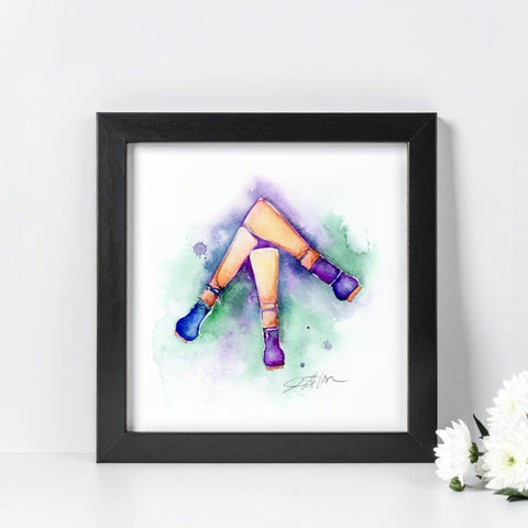 Colorful abstract watercolor artwork with musical inspiration by Jamie Hansen