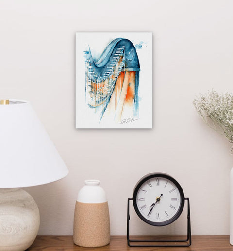 Harp in Blue and Ochre