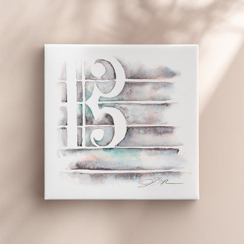 Abstract artwork with geometric shapes on a beige background