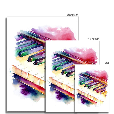 Colorful piano keys Fine Art Print