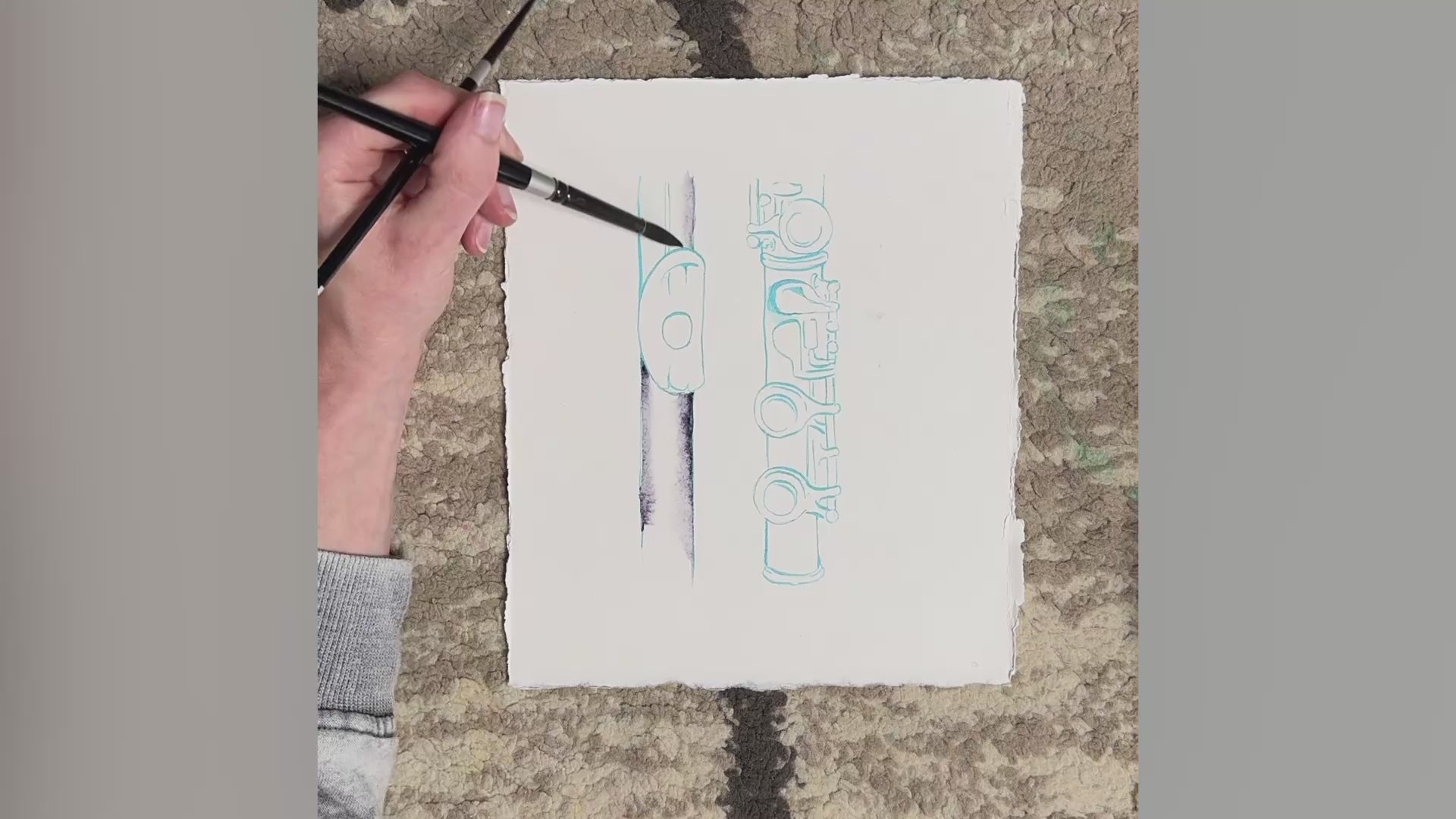Painting of a flute