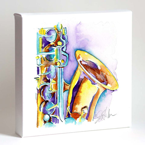 Saxophone in Lavender 8" x "8" Print