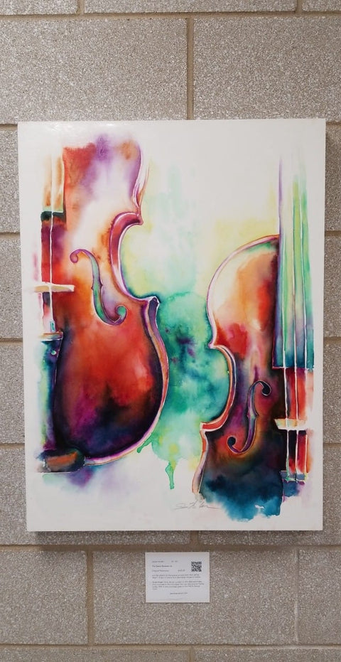 The Space Between Us: Two Violins Art by Jamie Hansen - Jamie Hansen Art