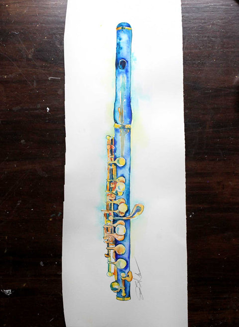 Piccolo Painting- Woodwinds watercolor Art by Jamie Hansen - Jamie Hansen Art