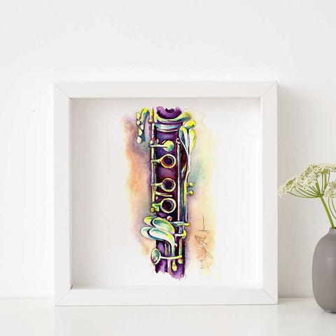 Clarinet in Plum 8" x 8" Print