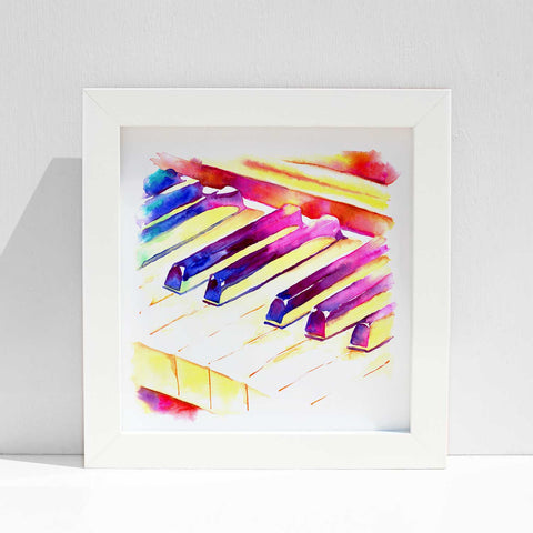 Colorful Piano: Watercolor art of a Piano Keyboard