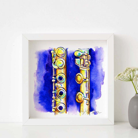 Flute in Gold 8" x 8" Print