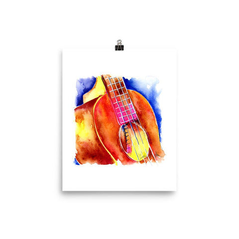 Ukelele Soundhole wall art - Colorful ukelele watercolor - music room art - Music Room Decor