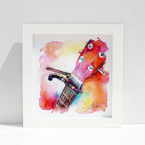 Capo and Headstock Watercolor Painting