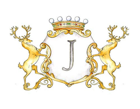 Stag Crest | Single Letter Monogram | Instant Download - Jamie Hansen Art