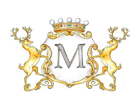 Stag Crest | Single Letter Monogram | Instant Download - Jamie Hansen Art