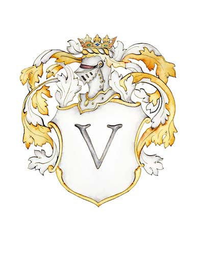 Victoria Crest | Single Letter Monogram | Instant Download - Jamie Hansen Art