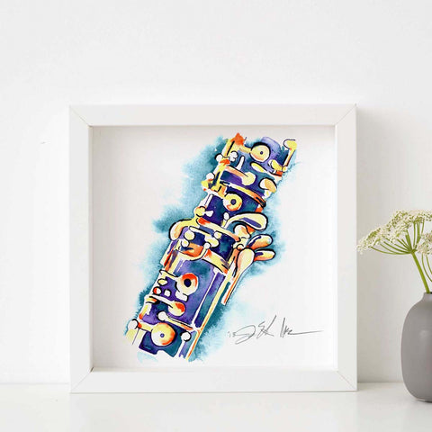 Blue and gold oboe painting 
