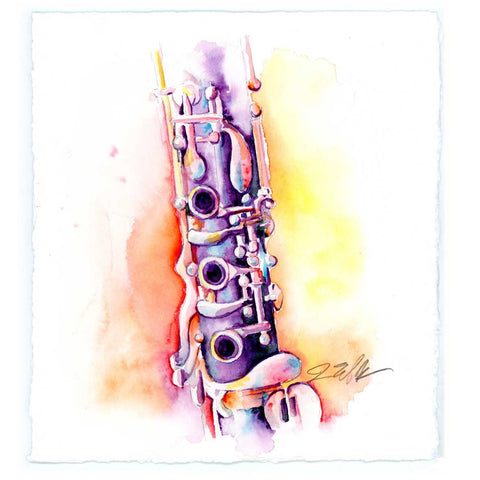 Oehler Clarinet 8" x 8" Watercolor Painting