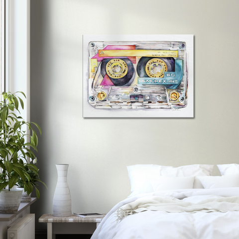 Memorex Cassette Tape - Large scale watercolor by Jamie Hansen