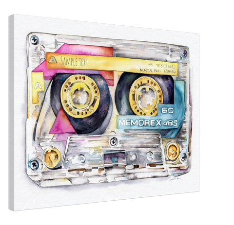 large canvas art cassette tape