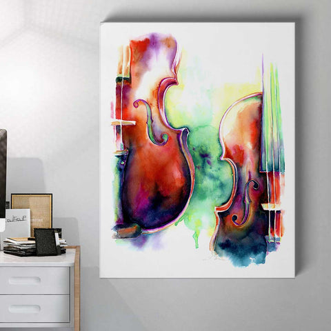 The Space Between Us: Two Violins Art by Jamie Hansen - Jamie Hansen Art